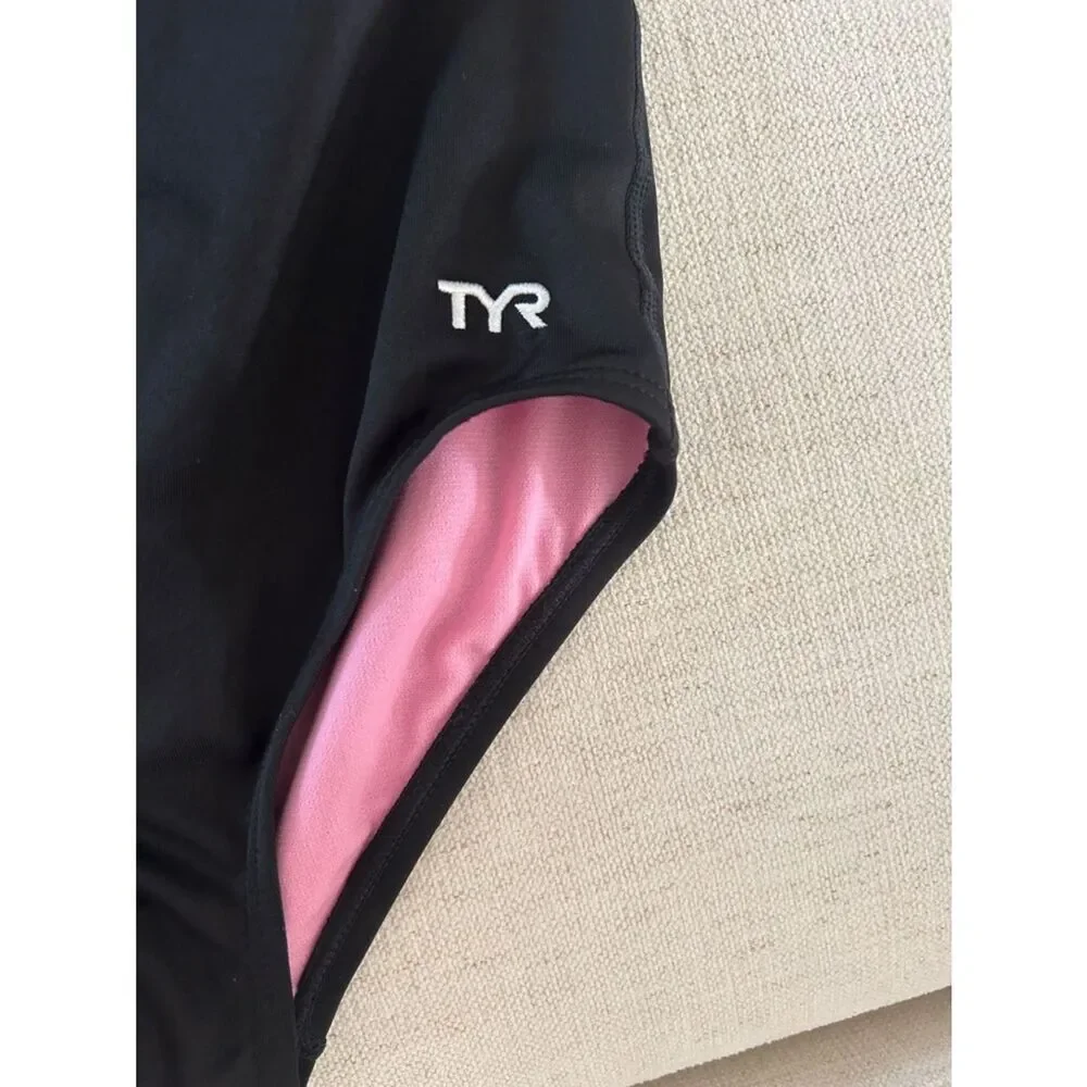 TYR Durafast Lite® Girl's Maxfit Swimsuit - Ella, Black/Pink, Size 10-12, NWT